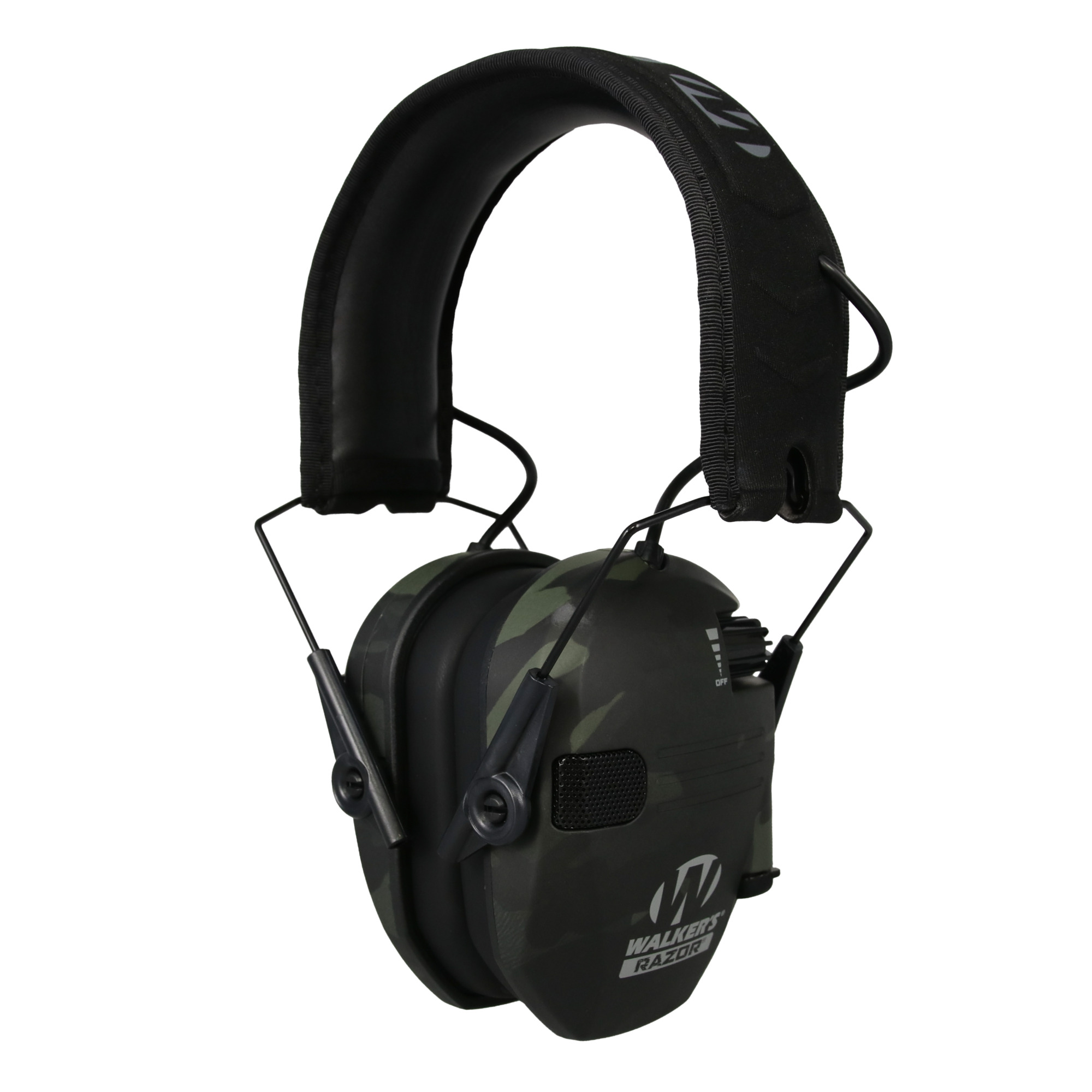Walkers Game Ear Razor Slim Electronic Muff - Multicam Camo Gray, 23dB Noise Reduction, Model# GWP-RSEM-MCCG